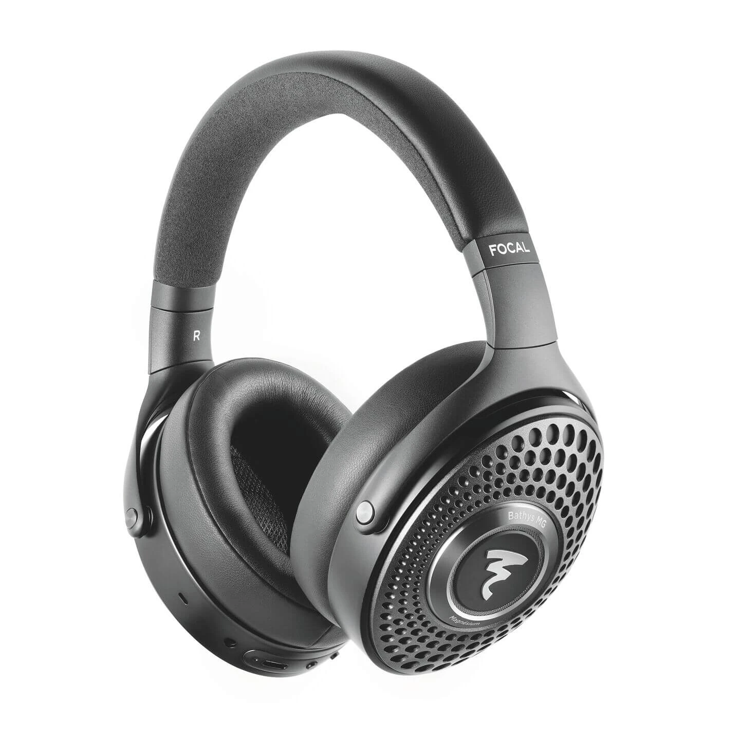focal-bathys-mg-sivajpg - Focal Powered by Naim Store Banská Bystrica Over-ear black headphones with padded headband and perforated circular ear cups, Focal branding visible on the headband.