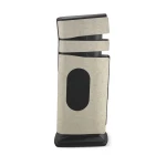 Tall, pillar-style device wrapped with three beige fabric bands around a dark central column, mounted on a black base.